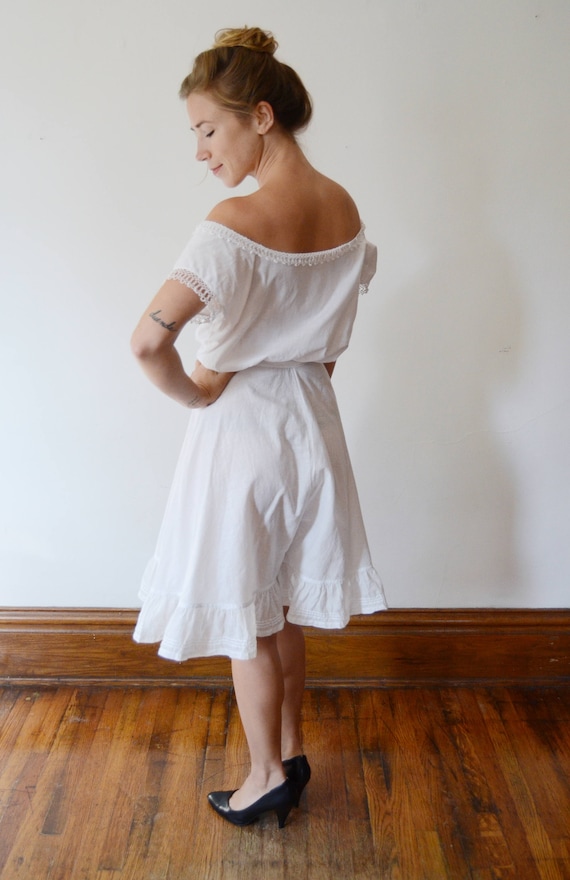 1910s Marcella Skirt Drawer - White Cotton Bloome… - image 3