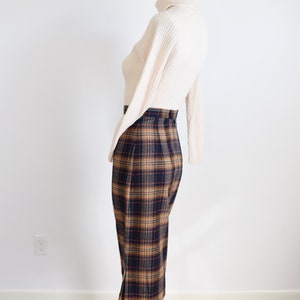 1950s Navy Plaid Pencil Skirt XS image 4