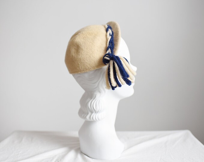 1950s Cream Wool Cap