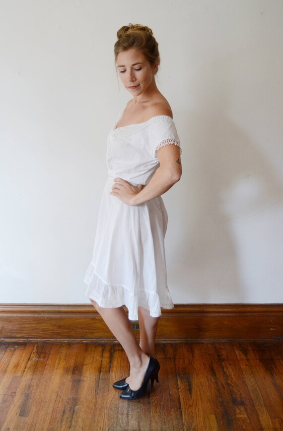 1910s Marcella Skirt Drawer - White Cotton Bloome… - image 2