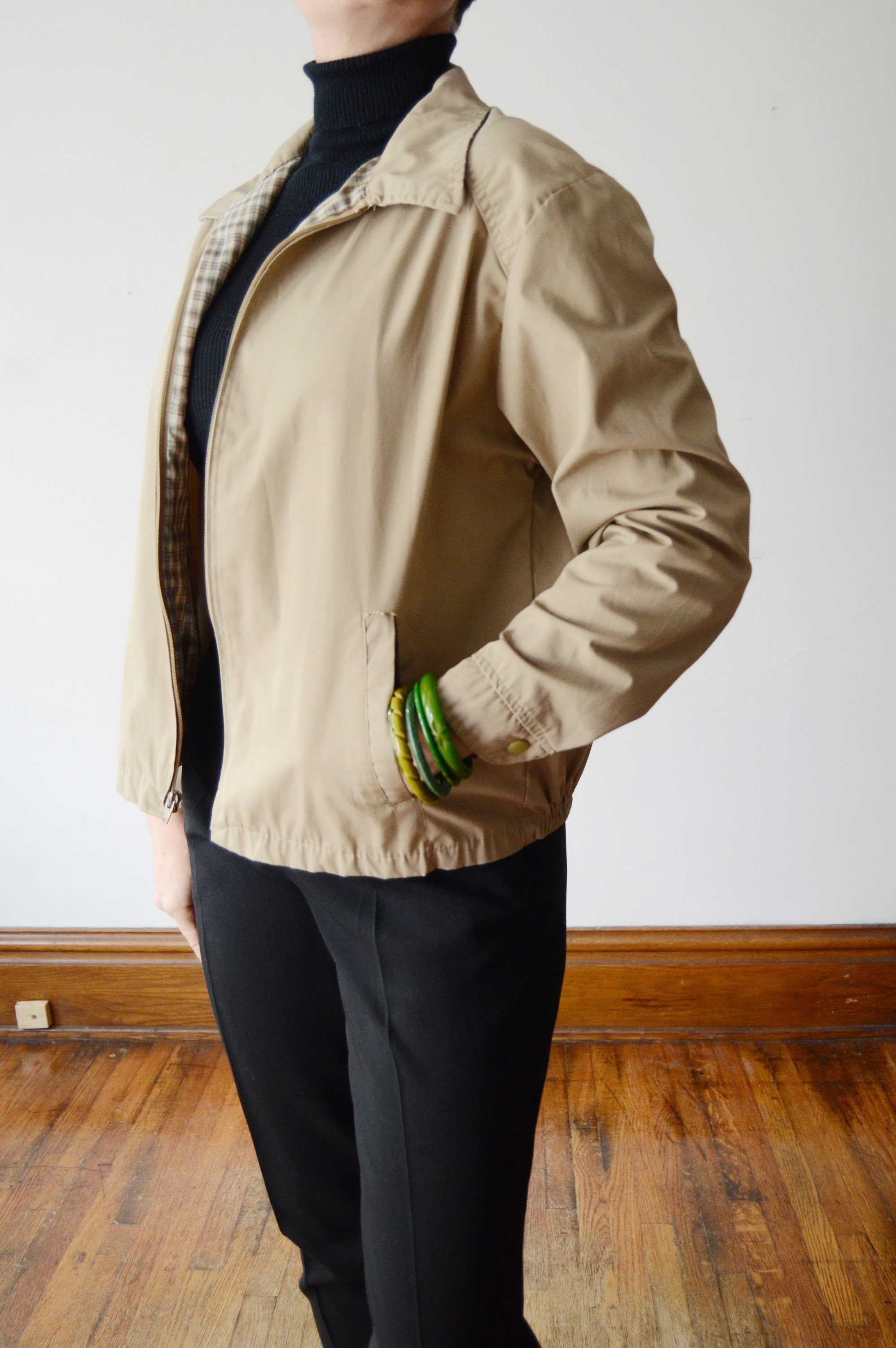 KKT Melange Linen Fabric Women's Khaki Jacket - Sioux Falls main image 0