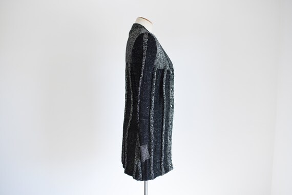 1970s Silver Lurex and Wool Cardigan - S/M - image 3