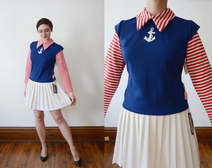 Deadstock Early 70s Sailor Mini Dress - S