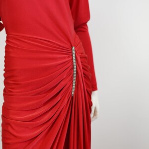 1980s Laura Winston Red Party Dress S/M image 2