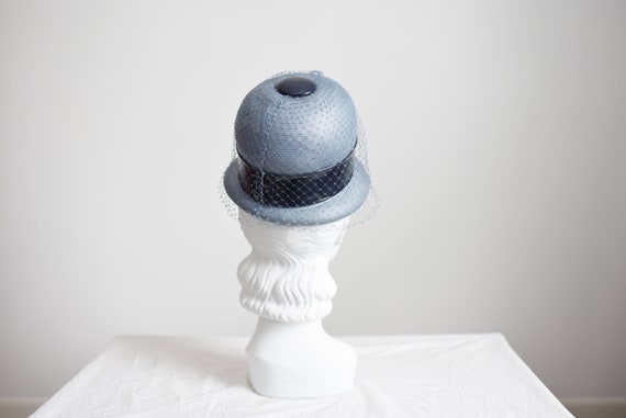 1960s Blue Straw Bubble Hat - image 3