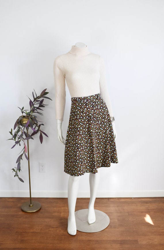 1960s Floral Corduroy Skirt - S