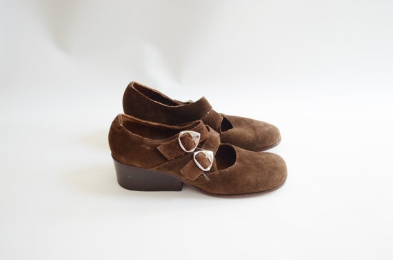 1960s Brown Mod Heels - US8.5AA