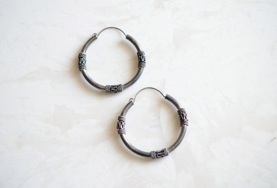 SALE Silver Hoop Earrings