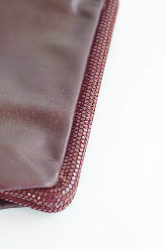 1970s Burgundy Leather Clutch - image 7