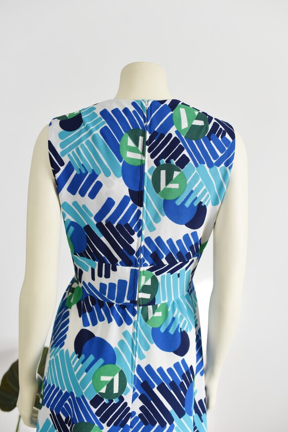 1970s Patterned Maxi Dress - S - image 8