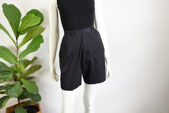 1950s Black Cotton Shorts - XS - image 1
