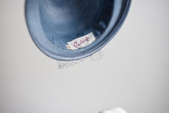 1960s Blue Straw Bubble Hat - image 9