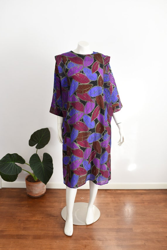 1980s Purple Silky Dress - M/L