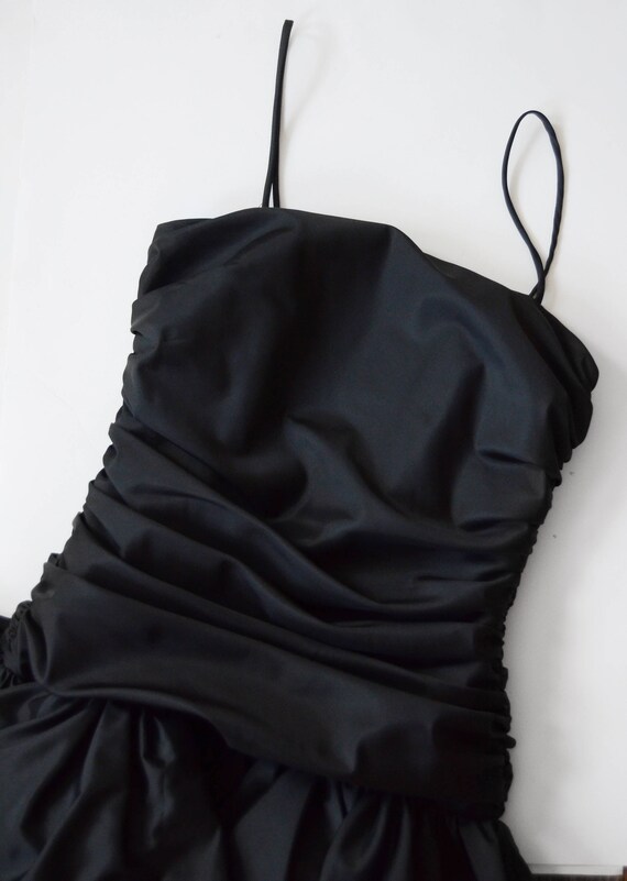 1980s Black Ruffled Party Dress - XS/S - image 7