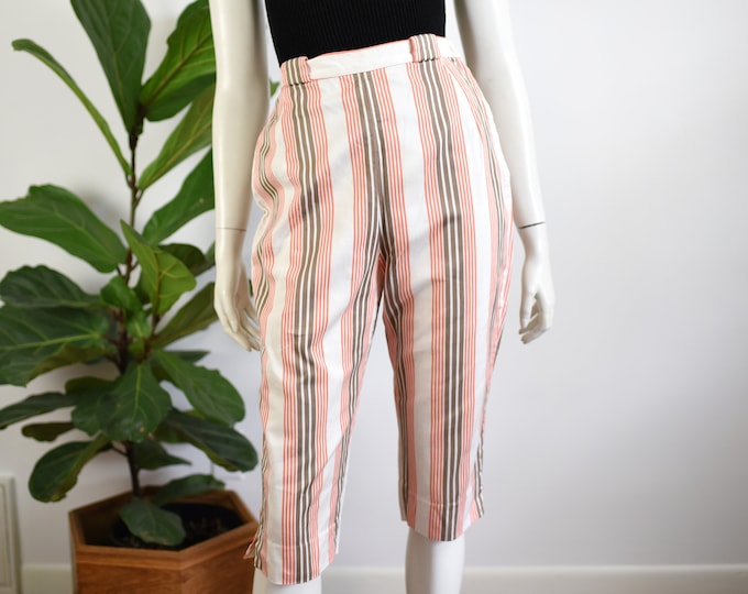 50s/ Early 60s Bobbie Brooks Striped Capri Pants - S