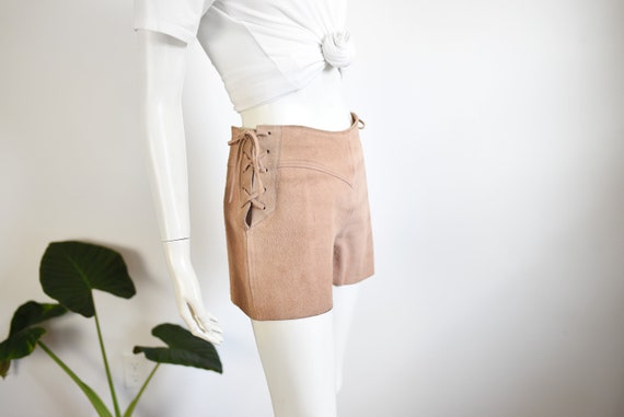 1970s Pink Suede Shorts - S - image 1