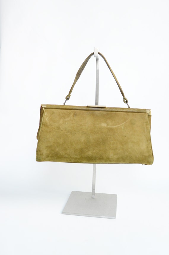 1950s Brown Suede Handbag - image 2