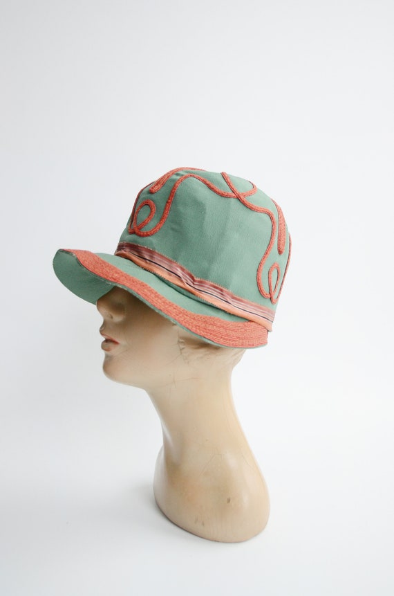 1920s Green Cloche Hat