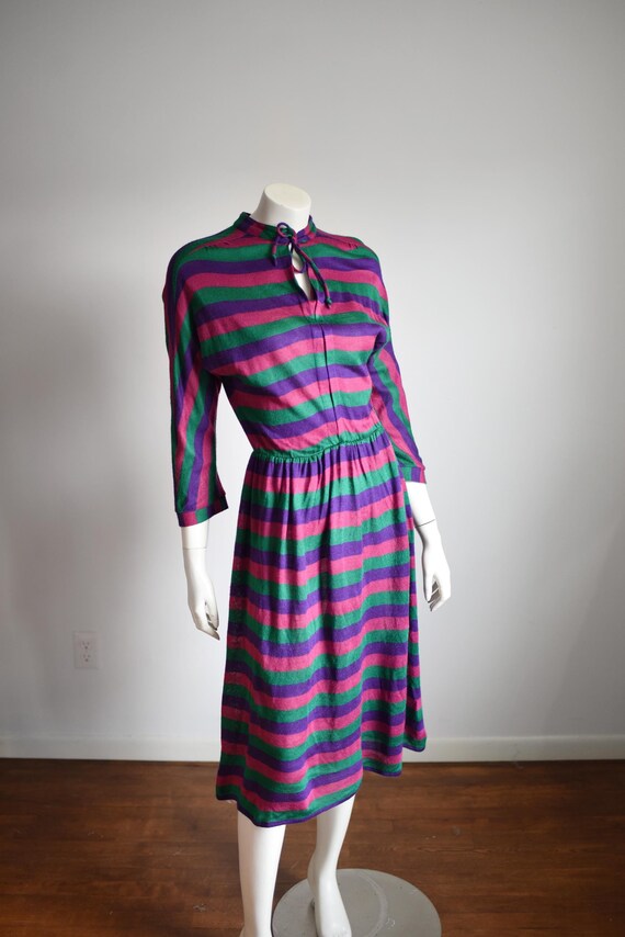 1970s/1980s Knit Striped Dress - M