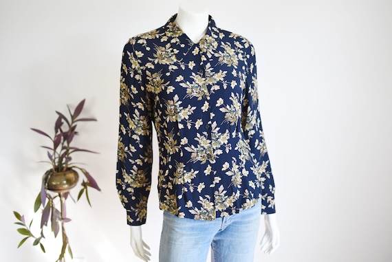 1990s Laura Ashley Floral Blouse - S/M - image 1