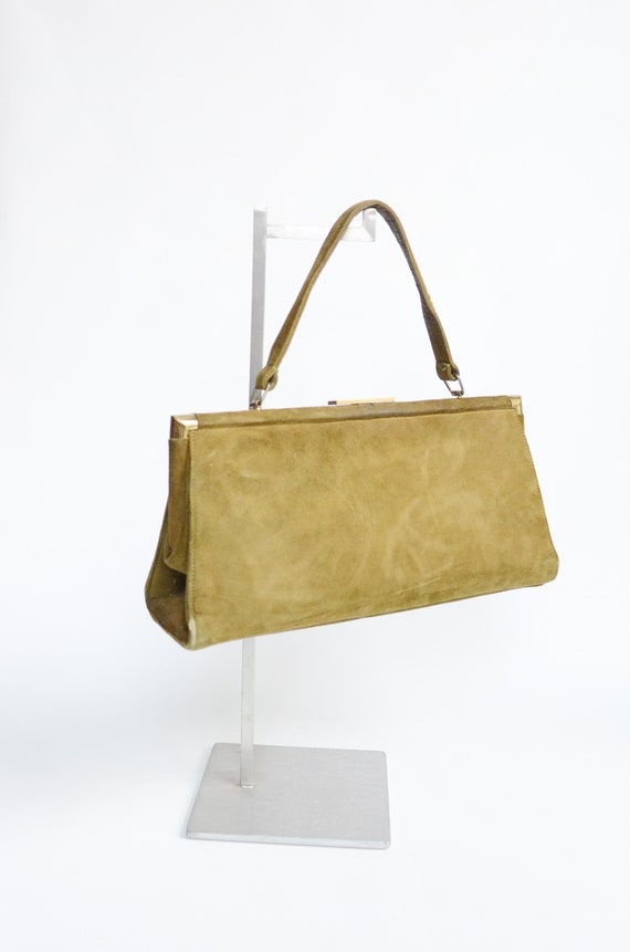 1950s Brown Suede Handbag - image 7