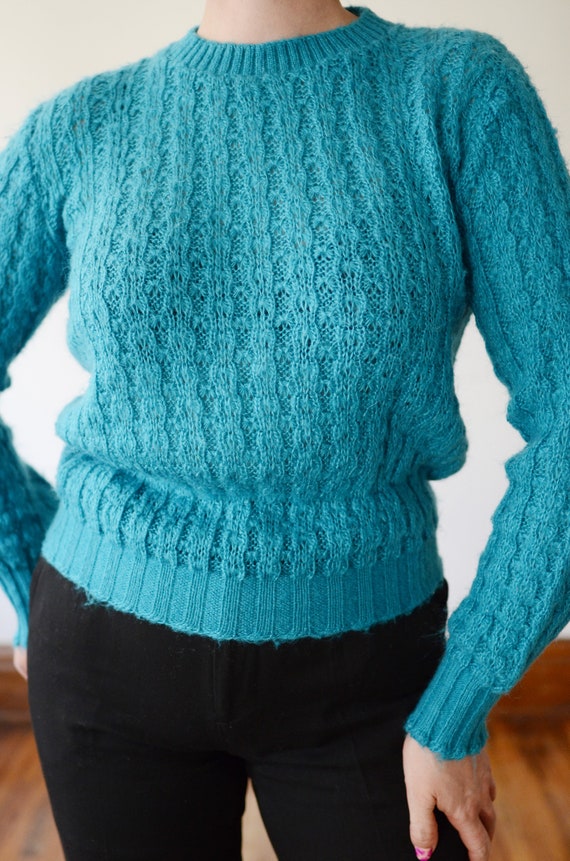 Wrangler 80s Turquoise Sweater - M - image 6