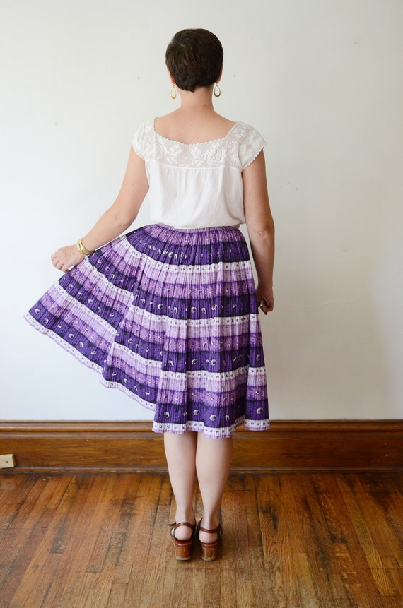 1950s Purple Pleated Skirt - XS/S - image 6