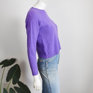 80s Purple Wool and Angora Sweater - S