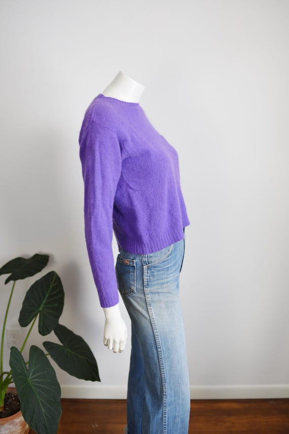 80s Purple Wool and Angora Sweater - S