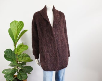 Susan Bristol 1990s Shaggy Mohair Cardigan - S/M/L