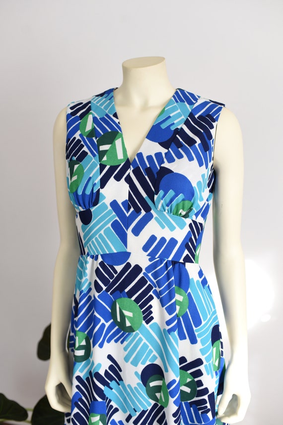 1970s Patterned Maxi Dress - S - image 4