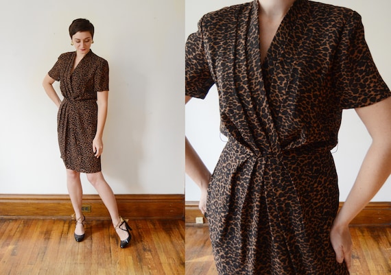 1980s/1990s Animal Print Dress - Petite M