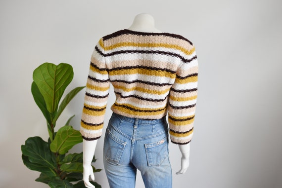 1970s Handknit Cropped Cardigan - S/M - image 6