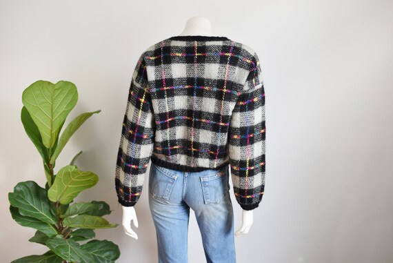 90s Plaid Mohair Cropped Cardigan - S/M - image 6