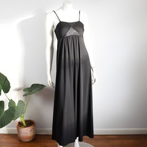 1970s Black Disco Maxi Dress - XS