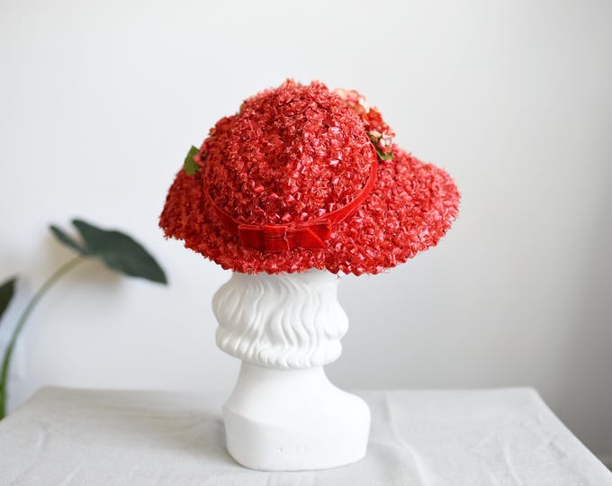 1950s Red Platter Hat