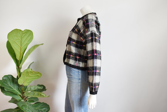 90s Plaid Mohair Cropped Cardigan - S/M - image 7