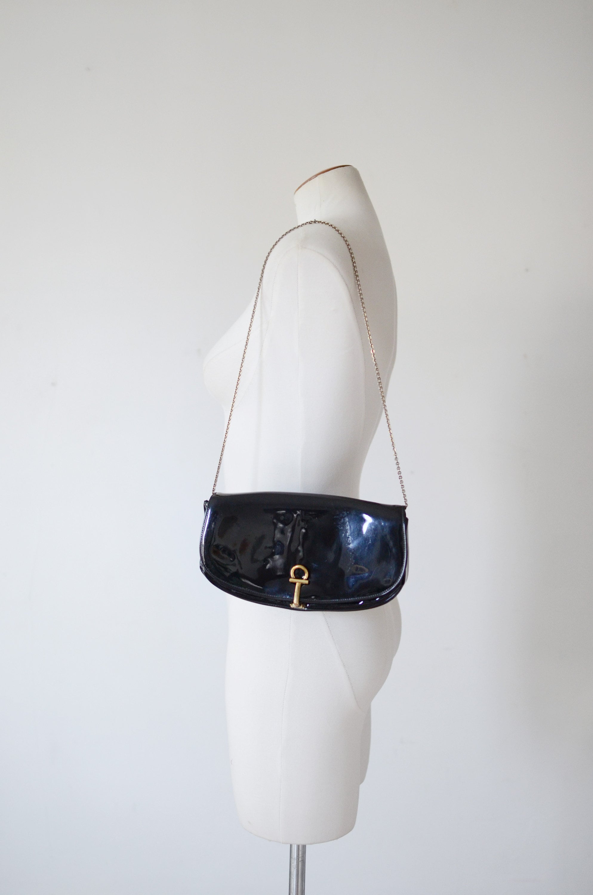 As Is 1960s Patent Crown Lewis Bag