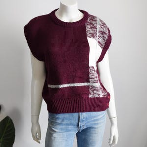 1980s Maroon Sweater Vest - L