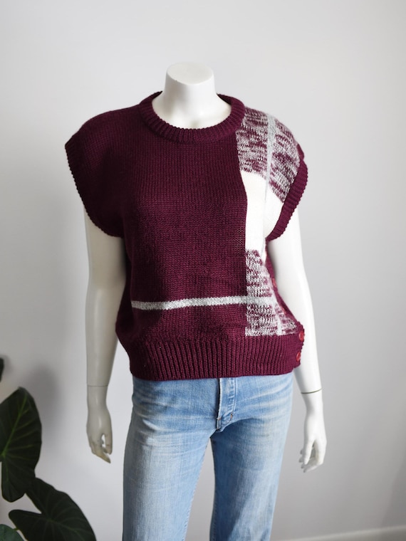 1980s Maroon Sweater Vest - L
