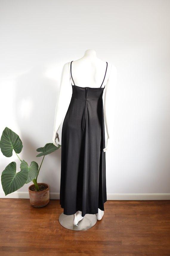 1970s Black Disco Maxi Dress - XS - image 2