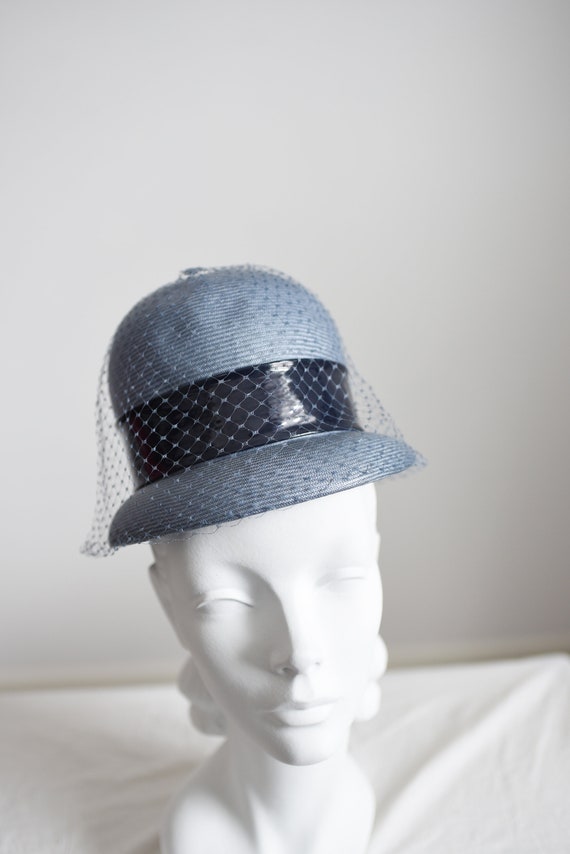 1960s Blue Straw Bubble Hat - image 7