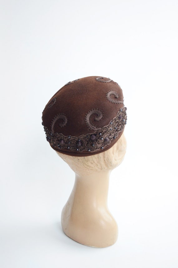 1950s/1960s Brown Pillbox Hat - image 8