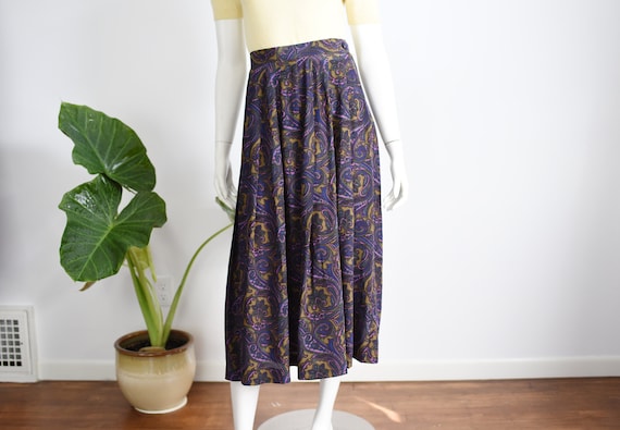 SALE Vintage Ann Taylor Silk Paisley Skirt - M
