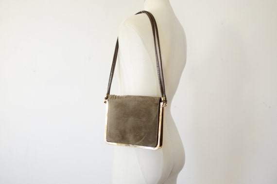 1970s Brown and Brass Purse