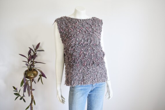 SALE Fiber Art 1980s Knit Vest - M/L