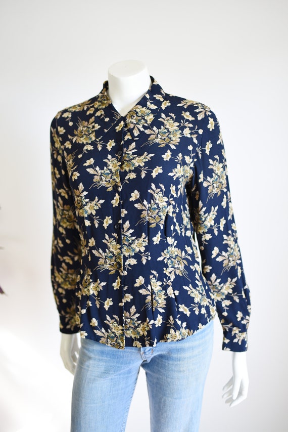 1990s Laura Ashley Floral Blouse - S/M - image 4