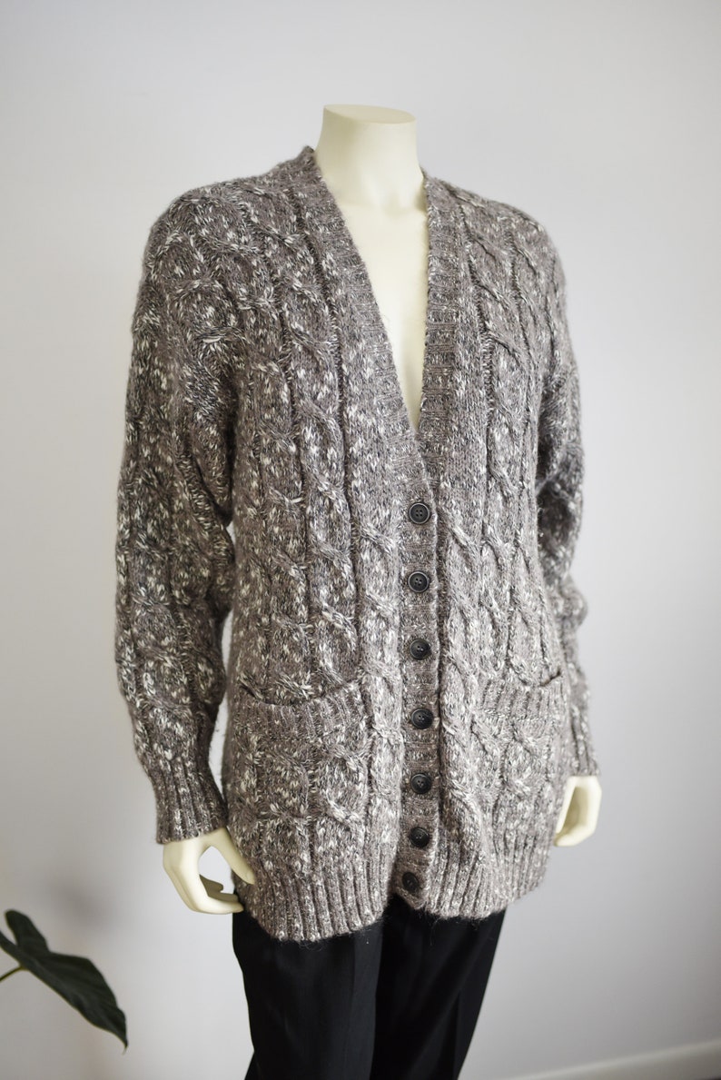 80s Liz Claiborne Cable Knit Cardigan S/M/L image 2