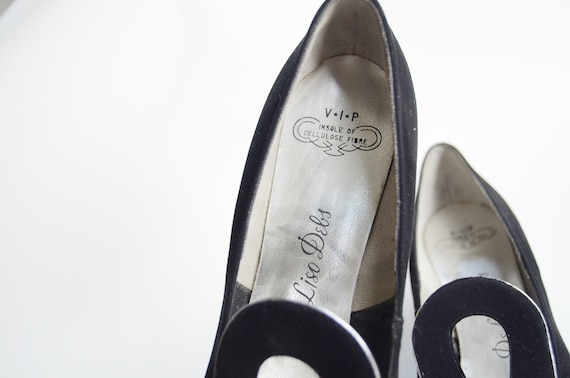 1960s Black and Silver Mod Heels - 8.5AA - image 3