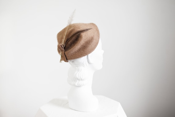50s Brown Mohair Cap